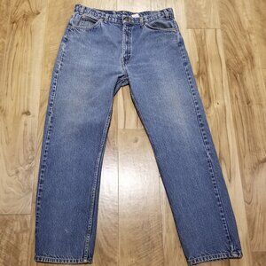 LEVI STRAUSS Vintage Orange Tab Mens 38x30 Jeans 505 USA Cotton Denim Blue Jean